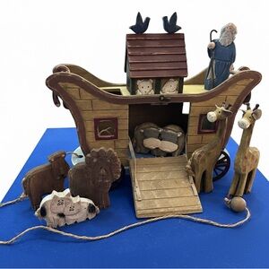 Wooden Noah's Ark Playset with Animals decoration purpose.